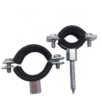 EPDM rubber pad and Steel Zinc Plated Pipe Clamp rubber line clamp